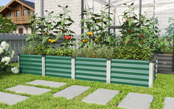 Vitavia Hochbeet Linus IN&OUT 401 L BxLxH 65x245x40cm, Zincalume® seegras/alu